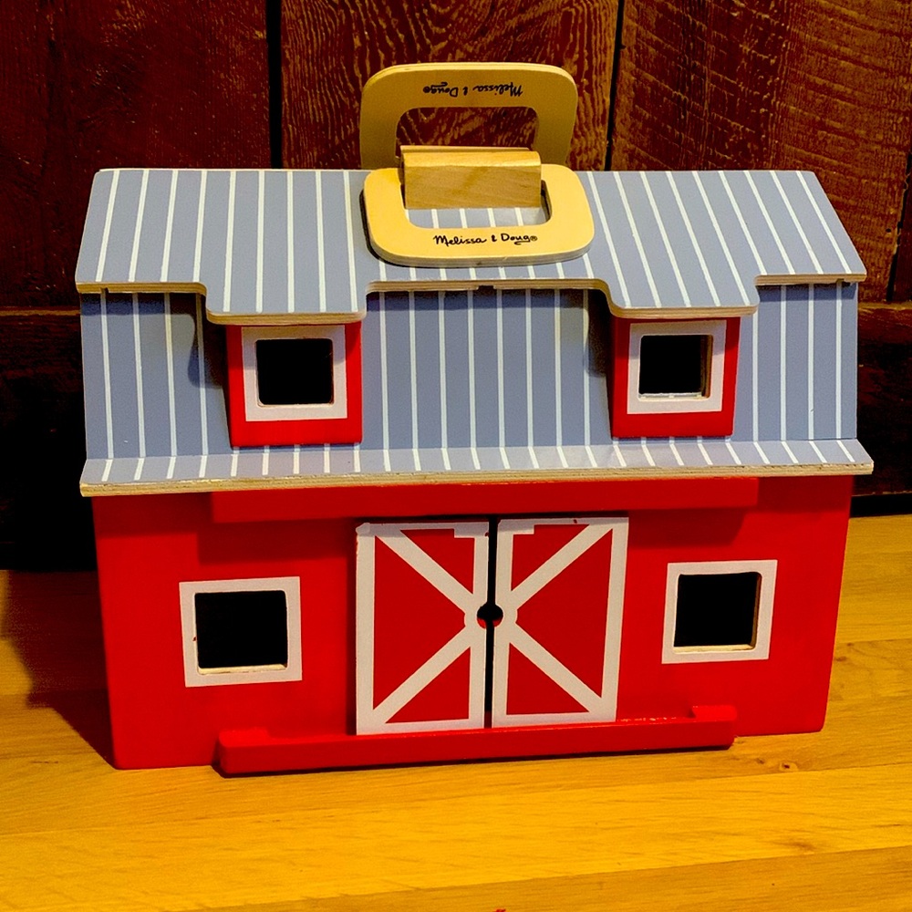 Melissa & Doug Fold & Go Wooden Barn with animals
